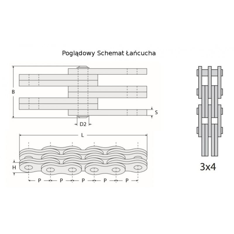 Ланцюг 3x4 BL634